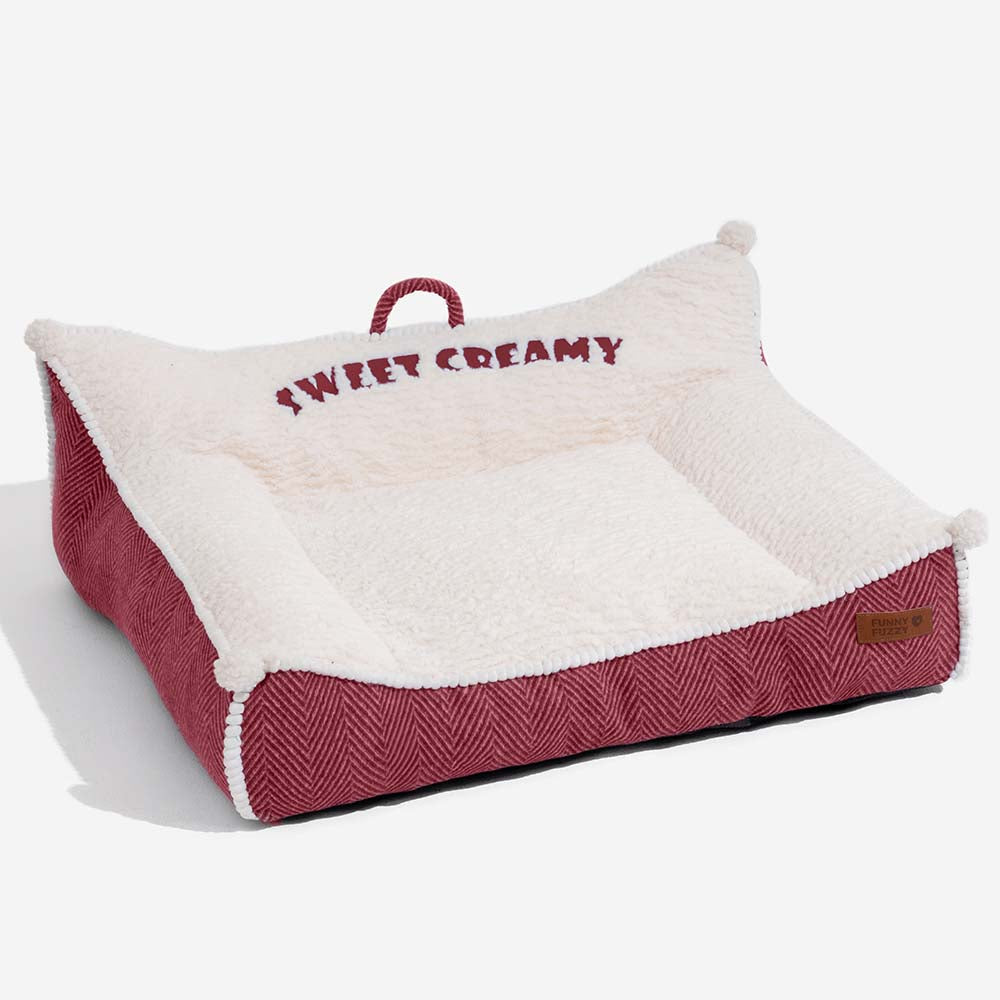 Sofá-cama para cachorro com reforço lavável e pelúcia - Sweet Creamy