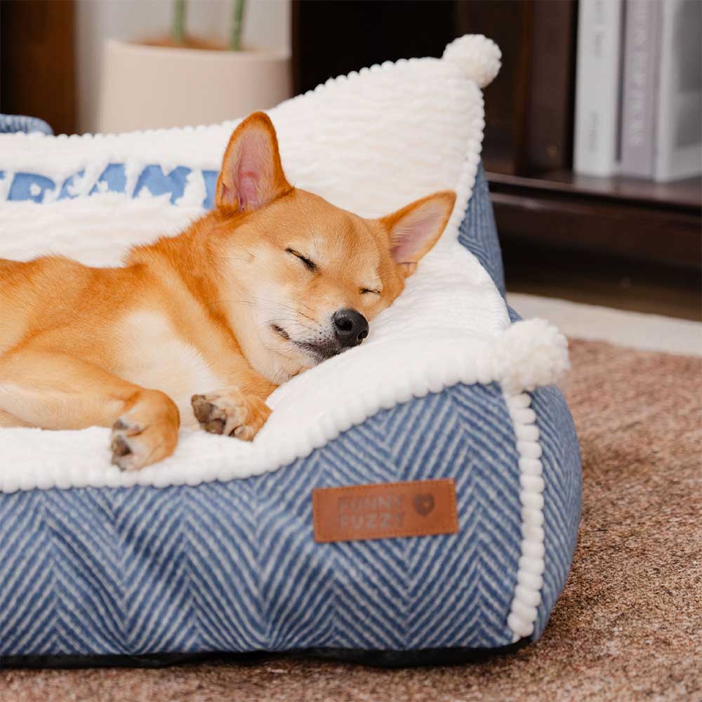 Sofá-cama para cachorro com reforço lavável e pelúcia - Sweet Creamy