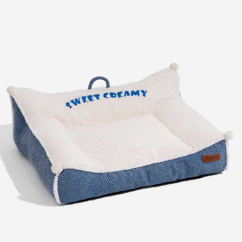 Sofá-cama para cachorro com reforço lavável e pelúcia - Sweet Creamy