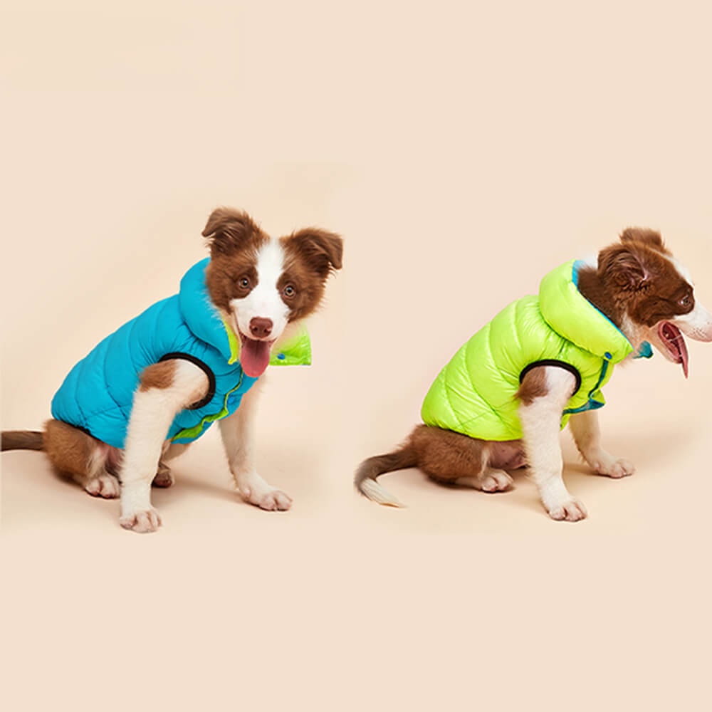 Roupas leves e quentes para cães, colete reversível