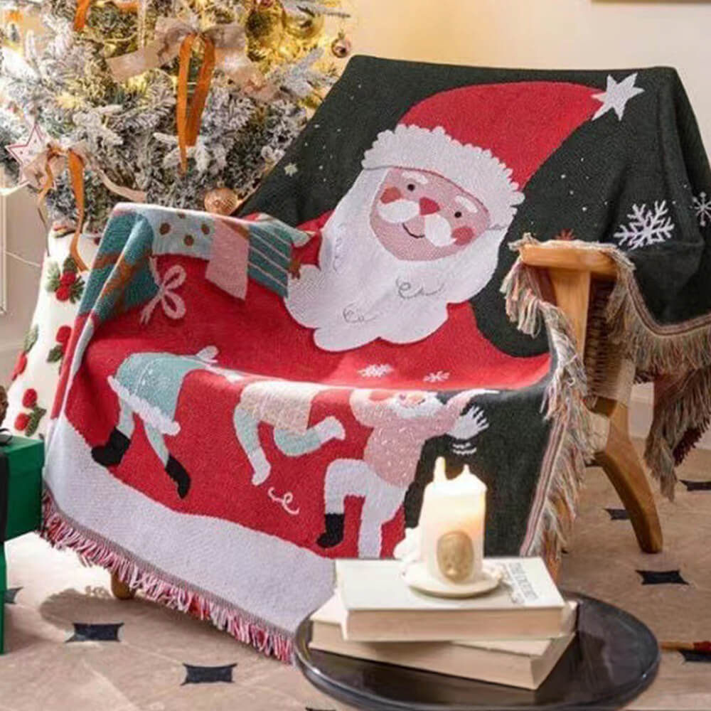 Manta decorativa multifuncional de malha jacquard de Natal