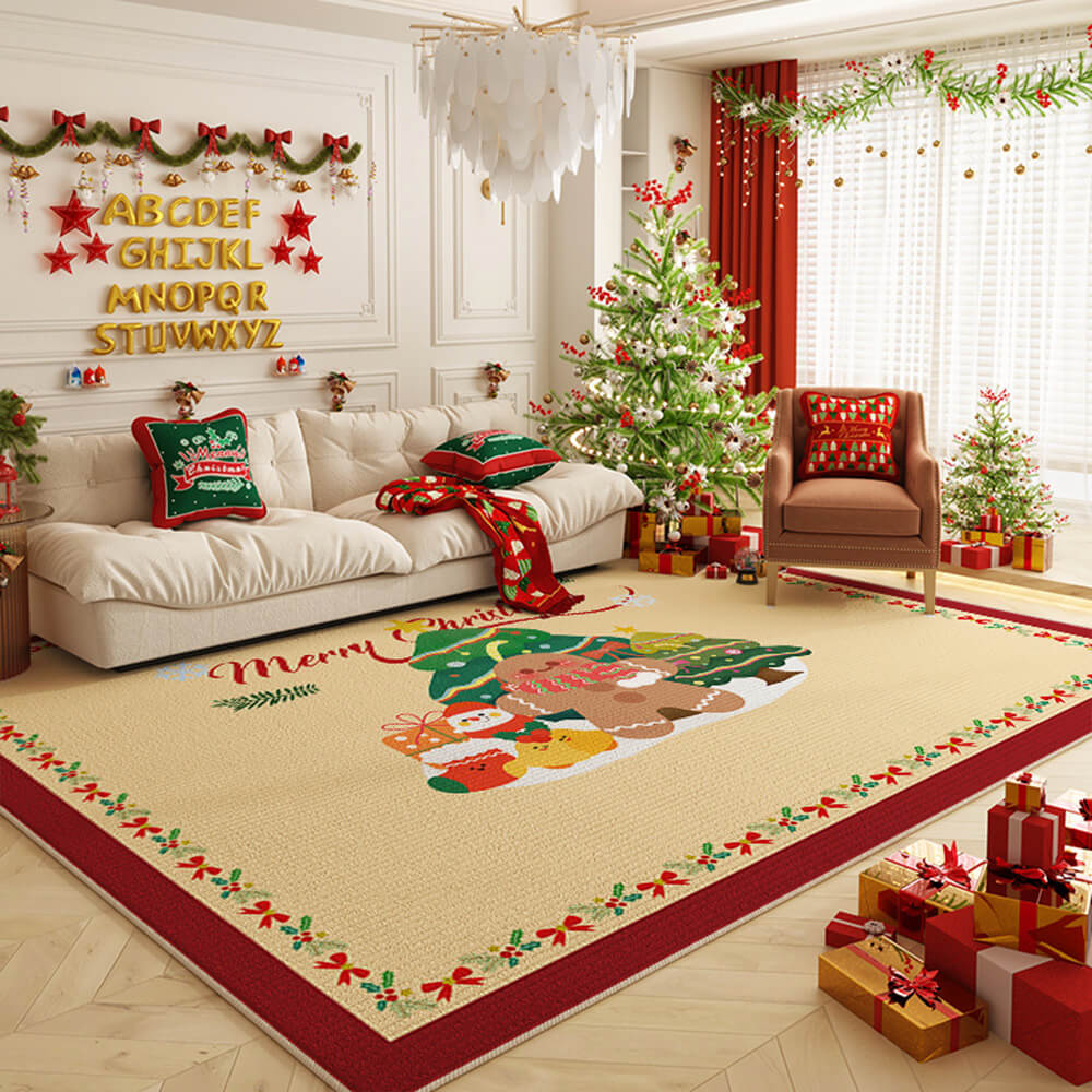 Tapete decorativo antiderrapante multiuso para casa de grande área Feliz Natal