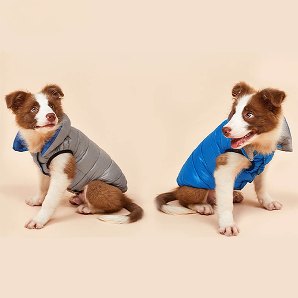 Roupas leves e quentes para cães, colete reversível