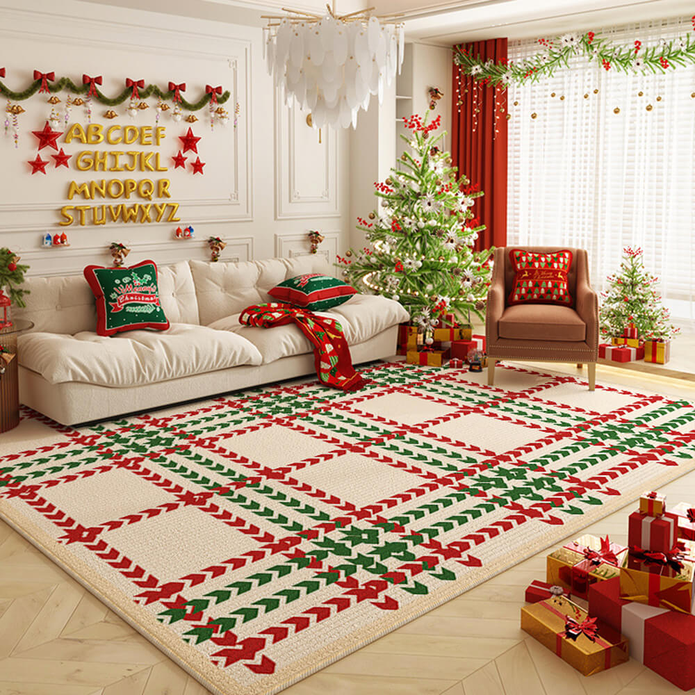 Tapete decorativo antiderrapante multiuso para casa de grande área Feliz Natal