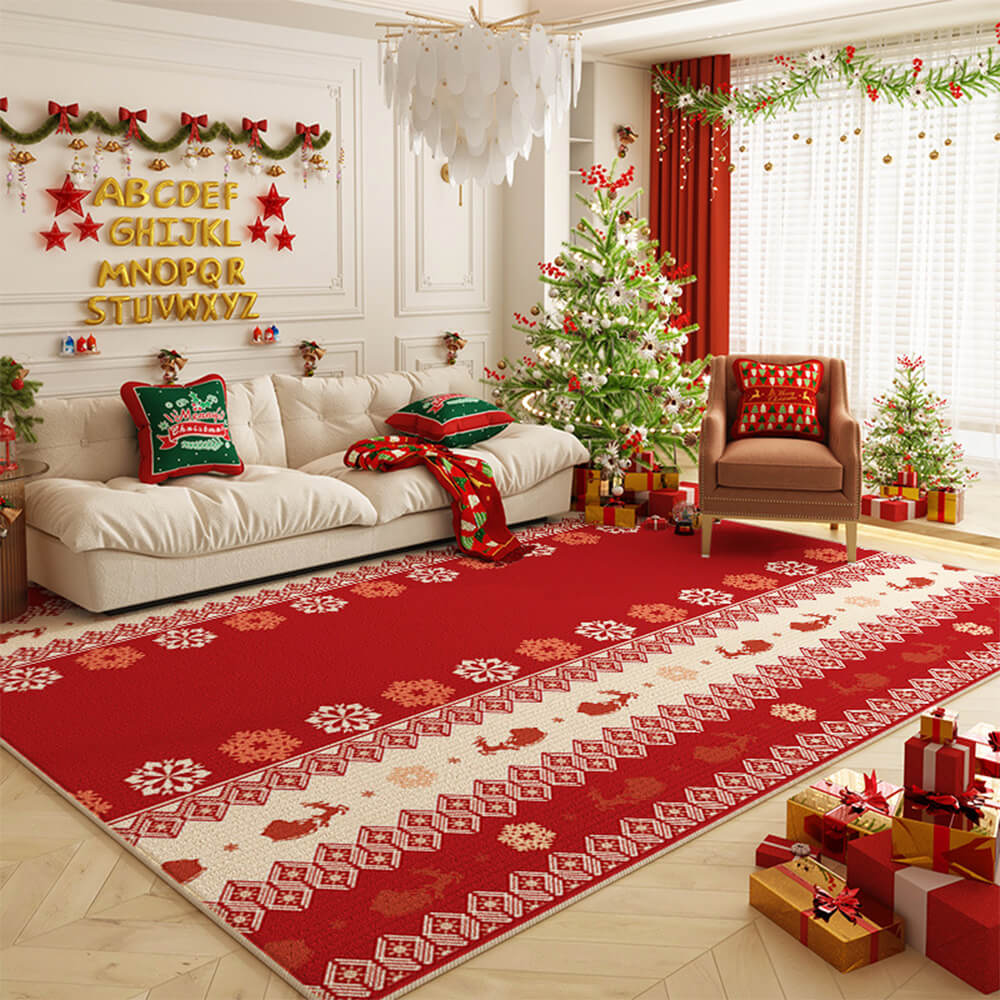 Tapete decorativo antiderrapante multiuso para casa de grande área Feliz Natal