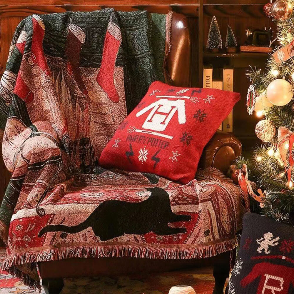 Manta decorativa multifuncional de malha jacquard de Natal