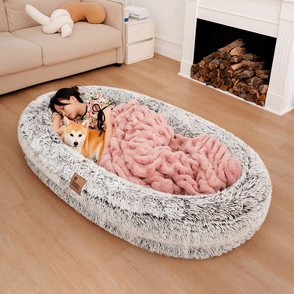 Cama Oval Luxuosa Super Grande para um Sono mais Profundo Cama para Cães e Pessoas