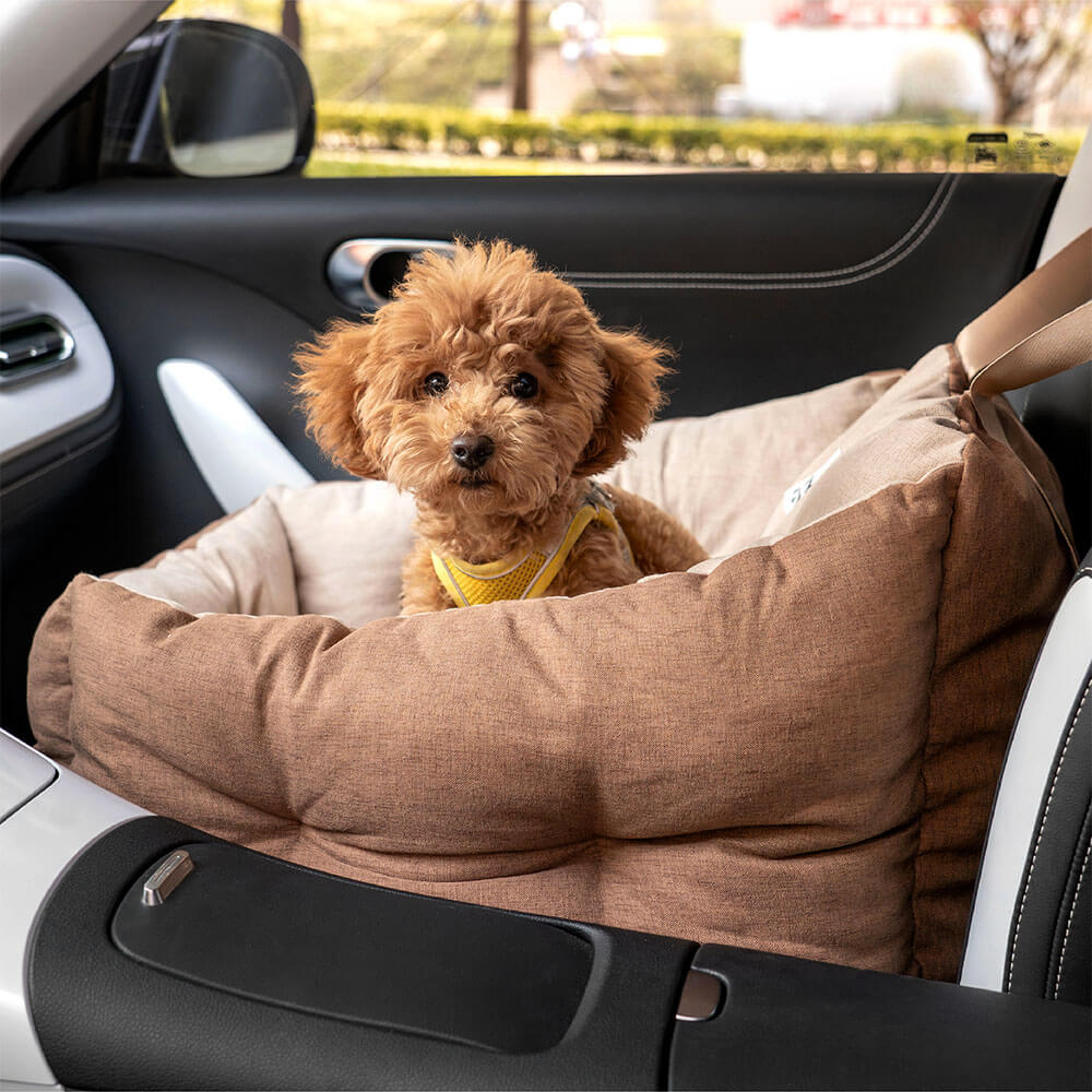 Cama Impermeável Elevada e Espessa para Assento de Carro para Cachorro Reforçada de Segurança para Viagens