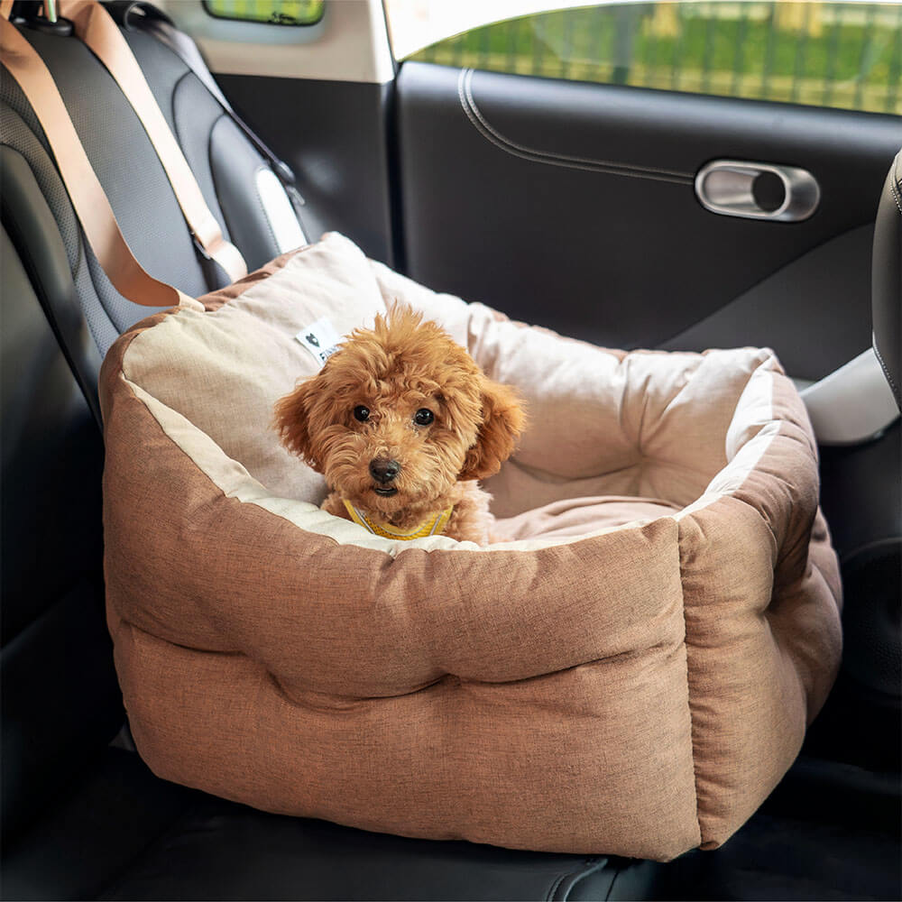 Cama Impermeável Elevada e Espessa para Assento de Carro para Cachorro Reforçada de Segurança para Viagens