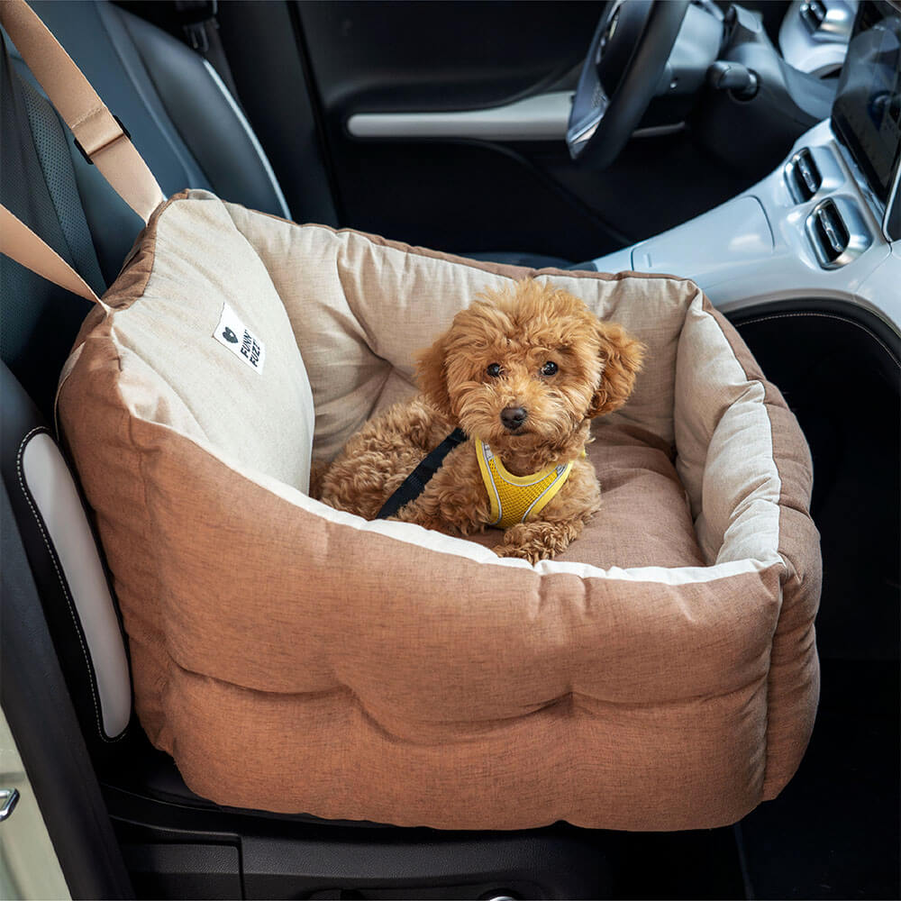 Cama Impermeável Elevada e Espessa para Assento de Carro para Cachorro Reforçada de Segurança para Viagens