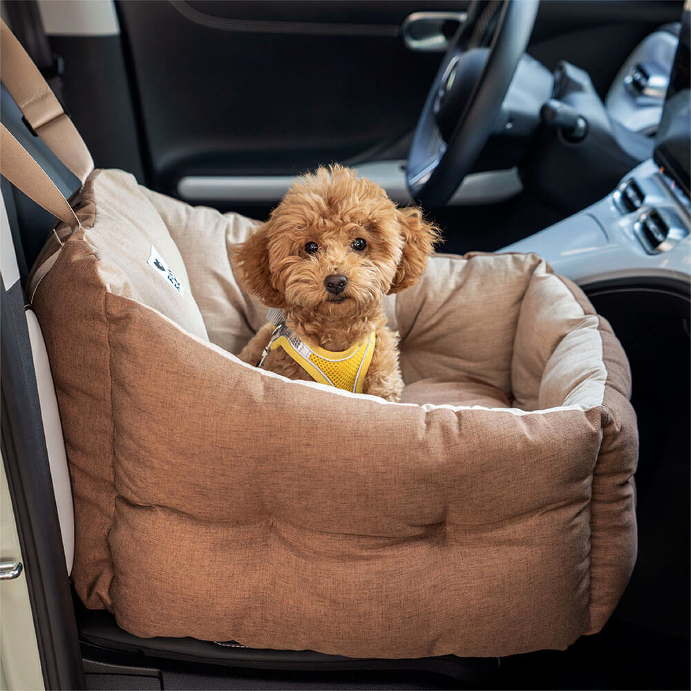 Cama Impermeável Elevada e Espessa para Assento de Carro para Cachorro Reforçada de Segurança para Viagens