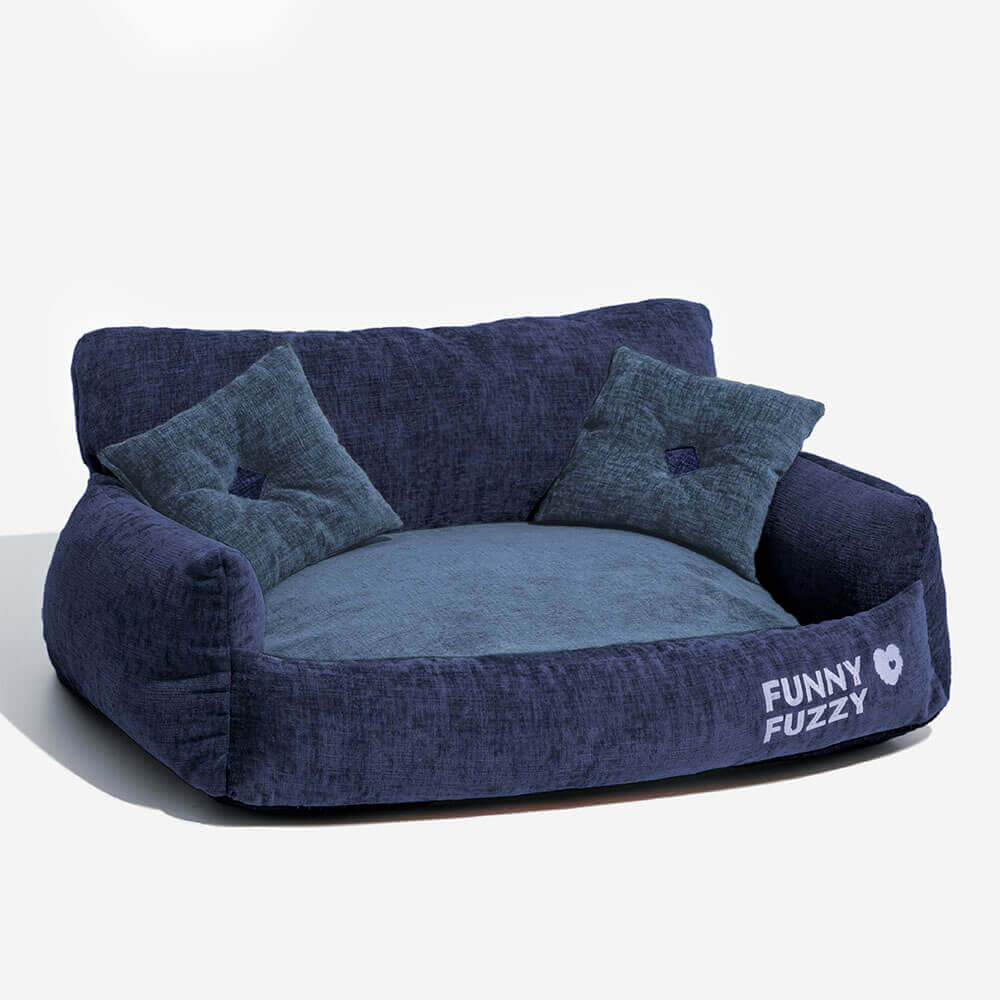 Sofa-cama para gatos vintage em chenile lavável e macio