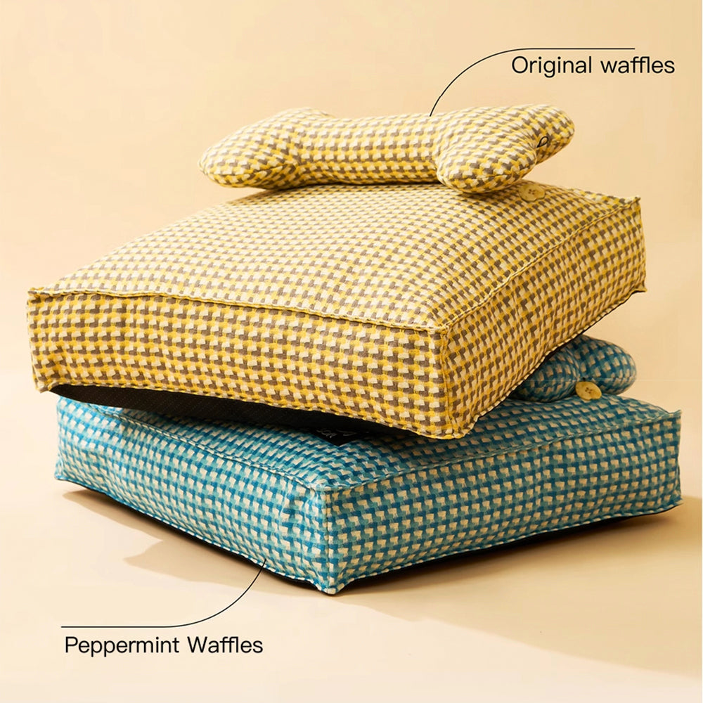 Cama para cachorro calmante em formato de waffle Sweet Dreams