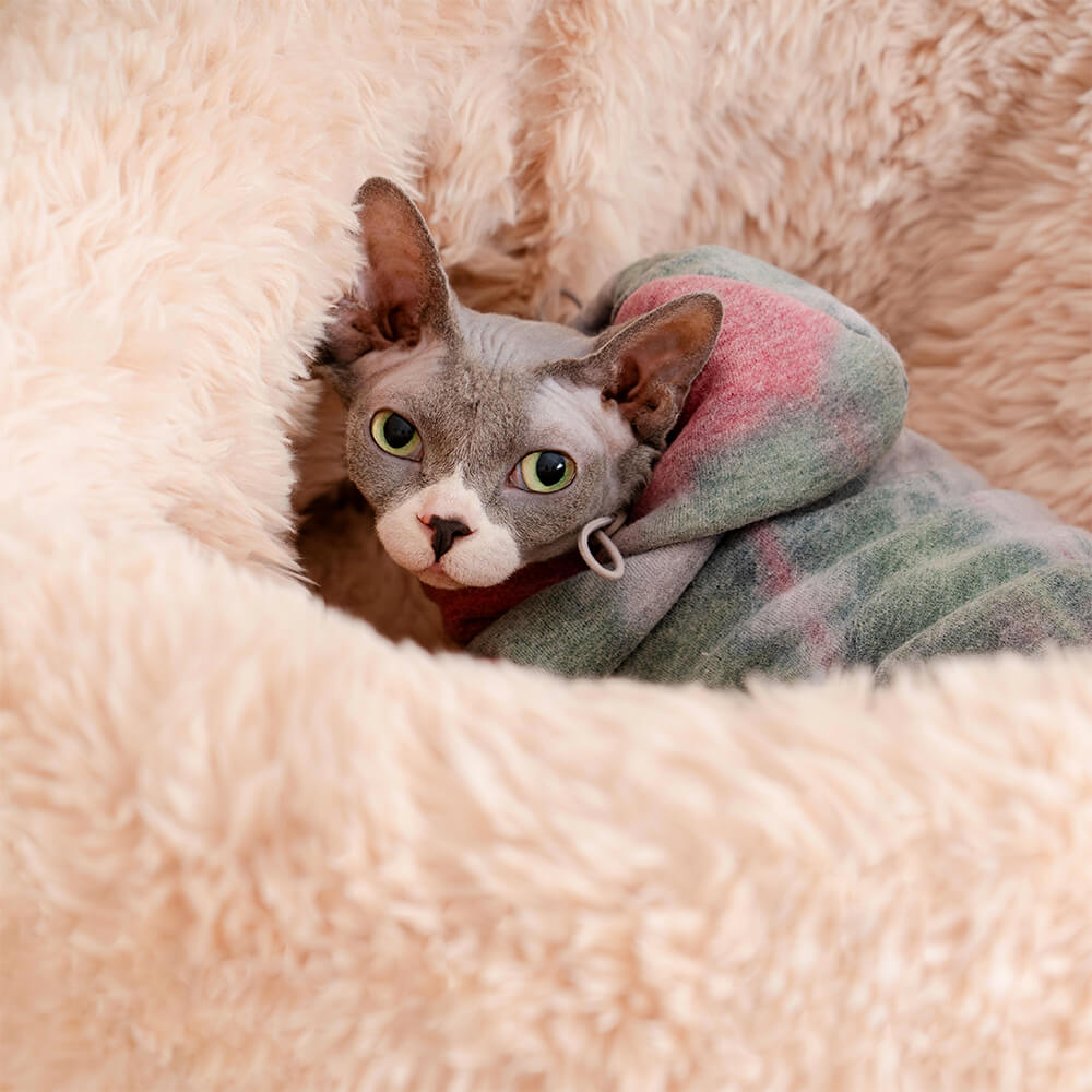 Saco de dormir quente dobrável e totalmente embrulhado para gato