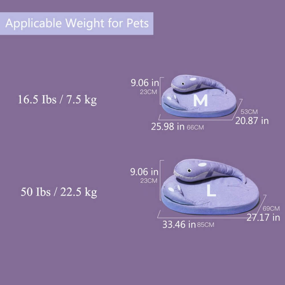Cama de sono profundo para baleias com vários suportes à prova d'água para cães