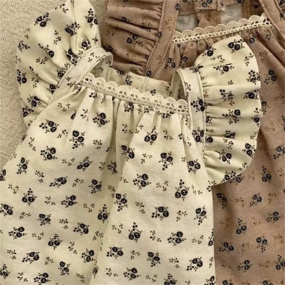 Vestido floral vintage charmoso para cachorro – perfeito para passeios elegantes