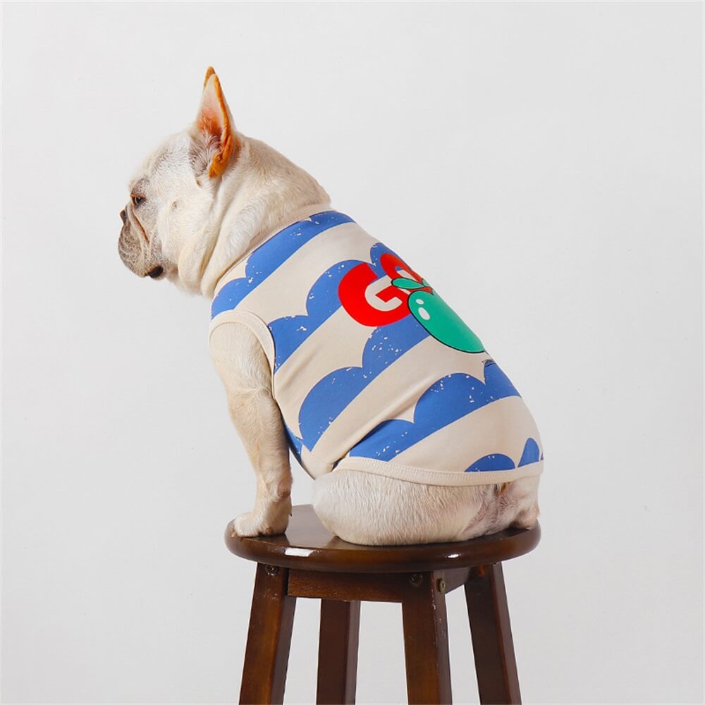 Roupas para cães de estimação Colete fino respirável Pet Pequeno e médio cão Bulldog Francês Pug Padrão Colorido Bonito Elástico