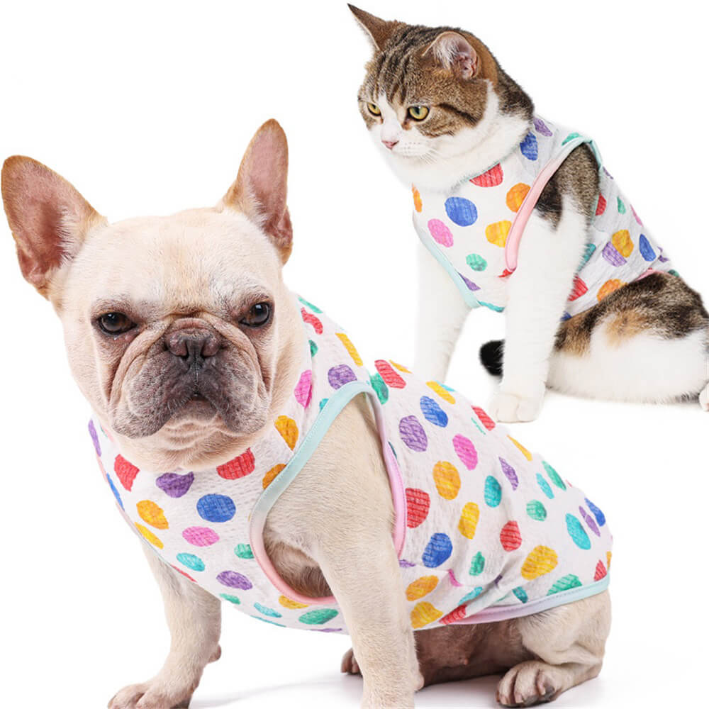 Roupas para cães de estimação Arco-íris Polka Dot Light Colete de proteção solar