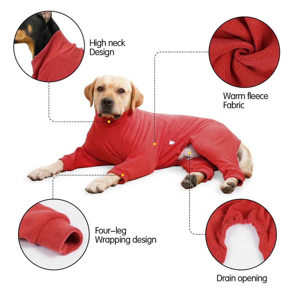 Pijamas de lã aconchegantes para cães - Roupa de dormir perfeita para cães grandes