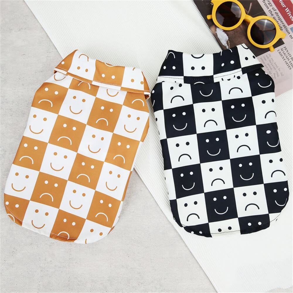 Nova camisa Pet Grid Smile