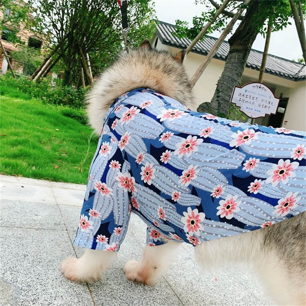 Roupas para animais de estimação Pet Carent-Child Camisa de manga curta estilo havaiano