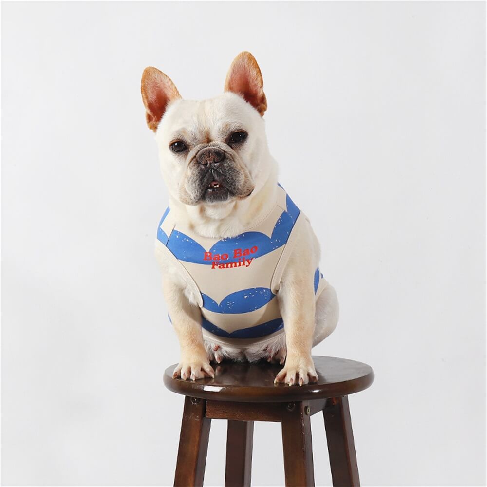 Roupas para cães de estimação Colete fino respirável Pet Pequeno e médio cão Bulldog Francês Pug Padrão Colorido Bonito Elástico