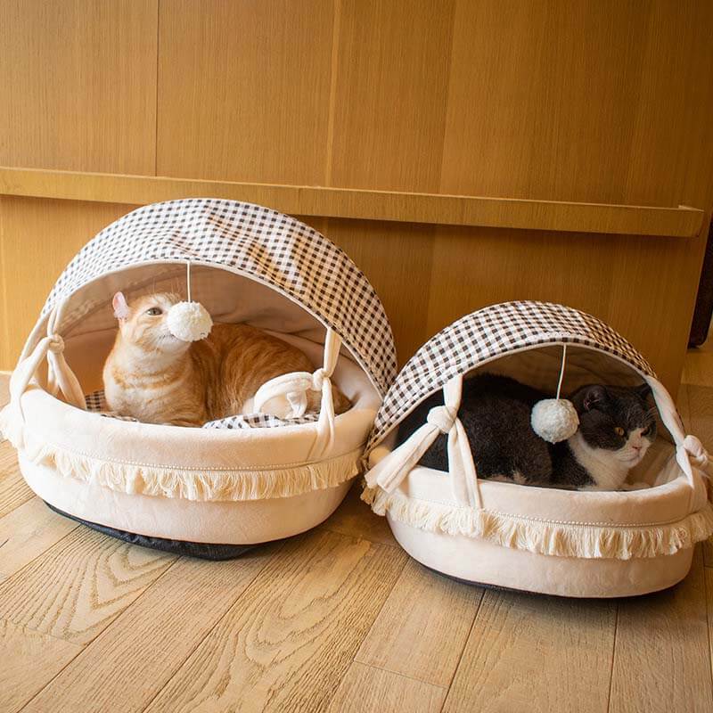 Berço Cama Adorável para Gato Semi-coberta