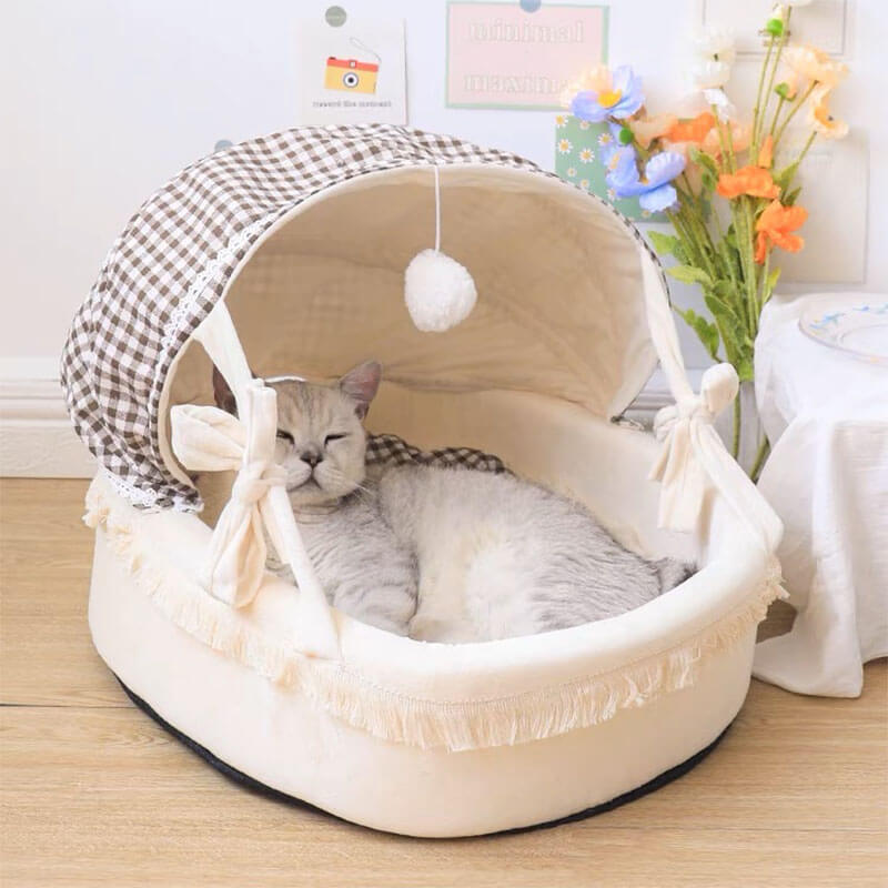 Berço Cama Adorável para Gato Semi-coberta