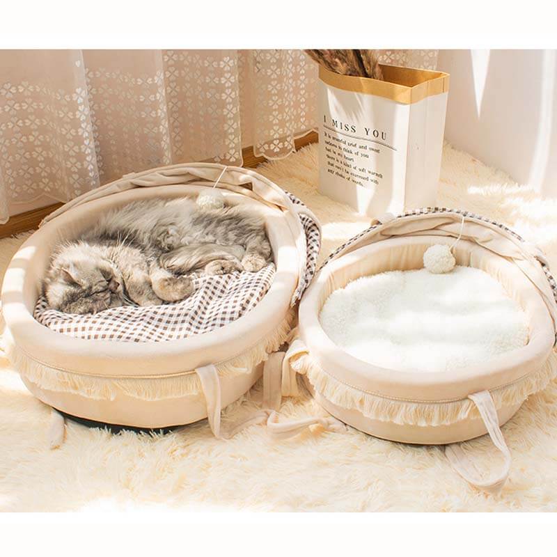 Berço Cama Adorável para Gato Semi-coberta