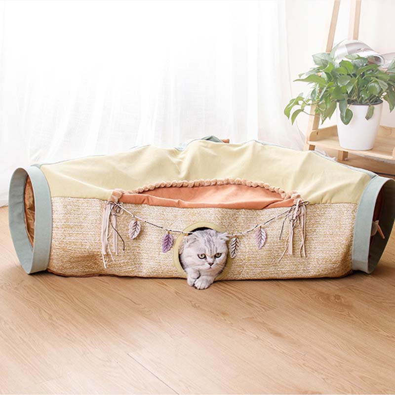 Cama de túnel dobrável para brincar de gato