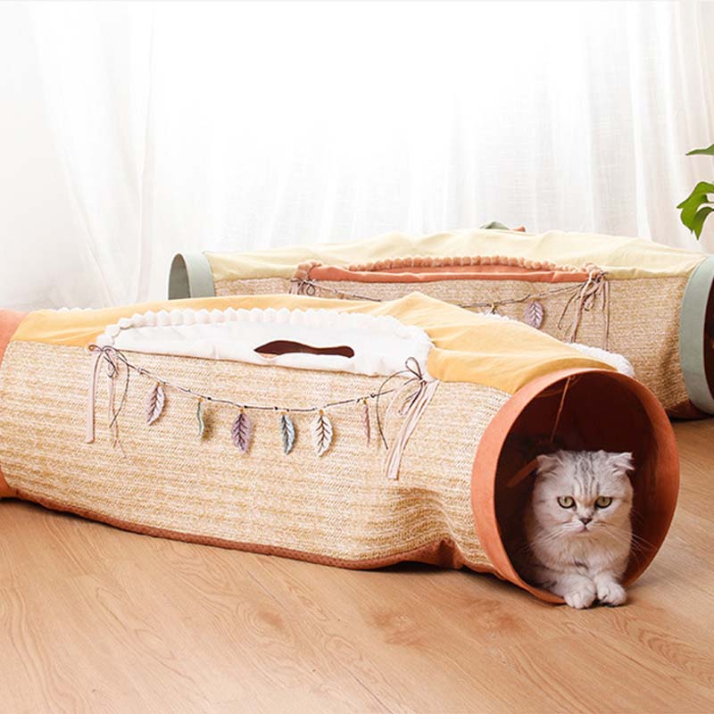 Cama de túnel dobrável para brincar de gato