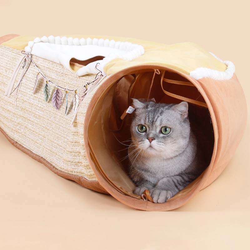 Cama de túnel dobrável para brincar de gato