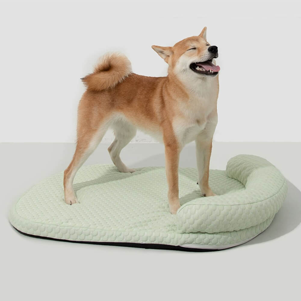 Cama de travesseiro para cachorro com suporte para pescoço respirável e refrescante