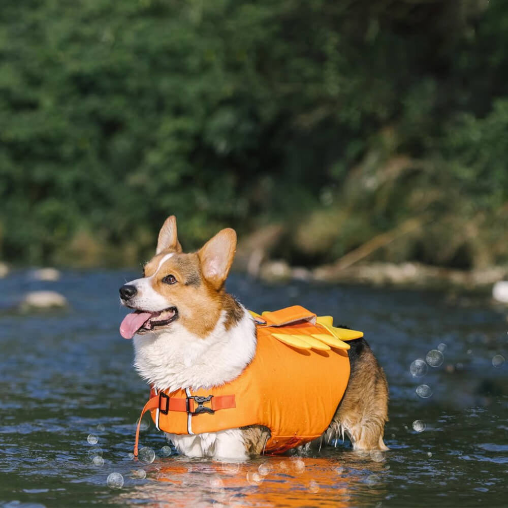 Colete salva-vidas para cães com casaco flutuante de caranguejo