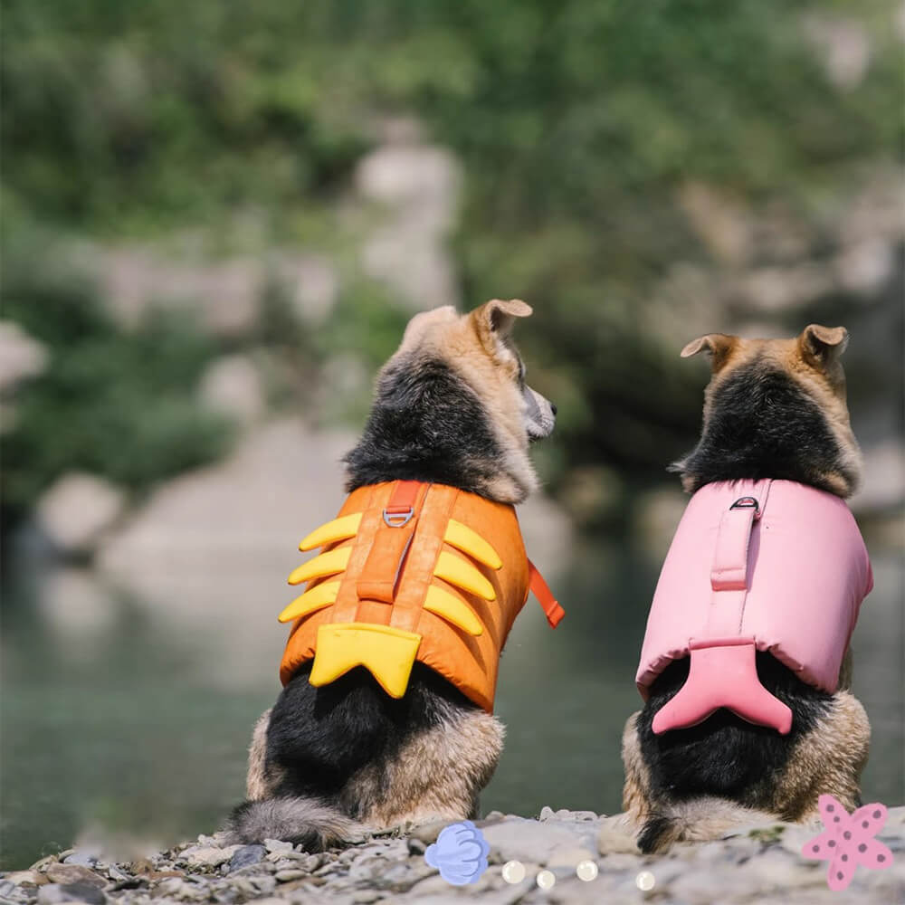 Colete salva-vidas para cães com casaco flutuante de caranguejo