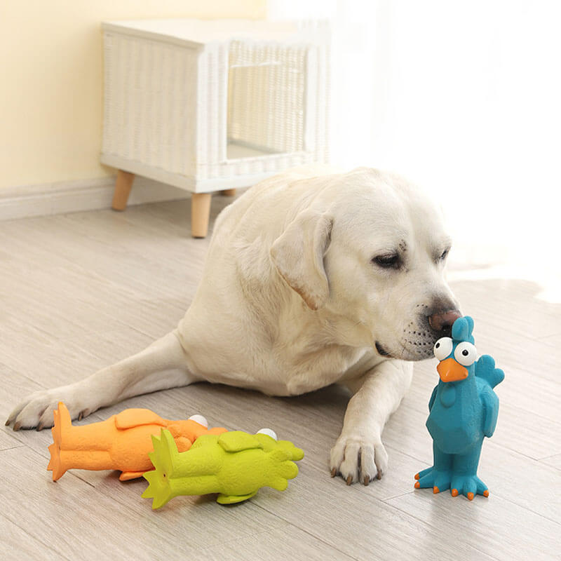 Brinquedo de Borracha com Apito Galo Engraçado Brinquedo de Morder para cachorro