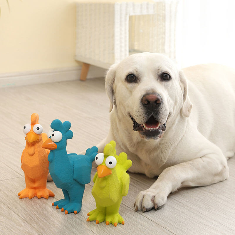 Brinquedo de Borracha com Apito Galo Engraçado Brinquedo de Morder para cachorro