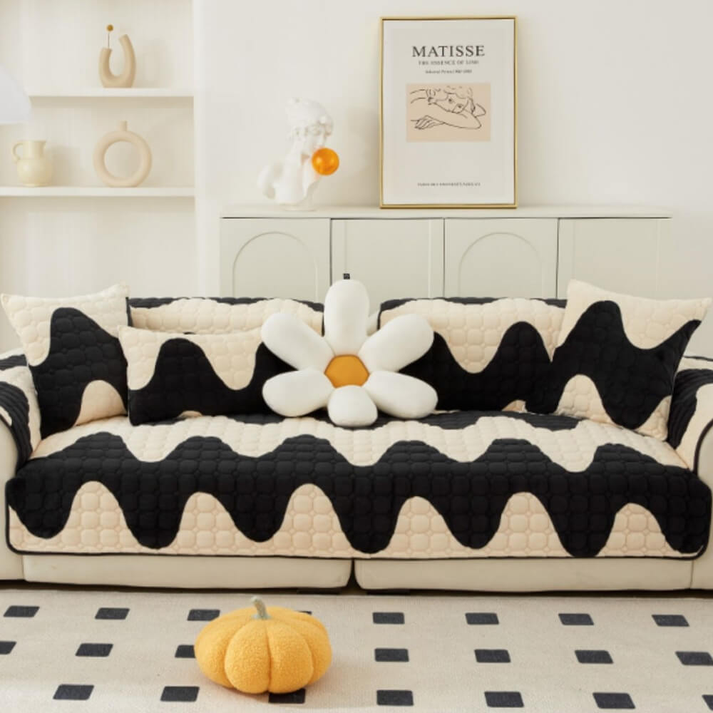 Capa de sofá de veludo de leite para móveis com proteção antiderrapante