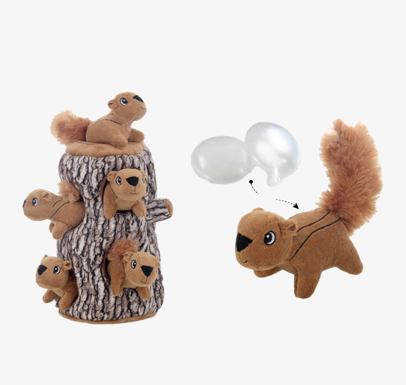 Brinquedo enriquecido para cães e gatos com esquilos