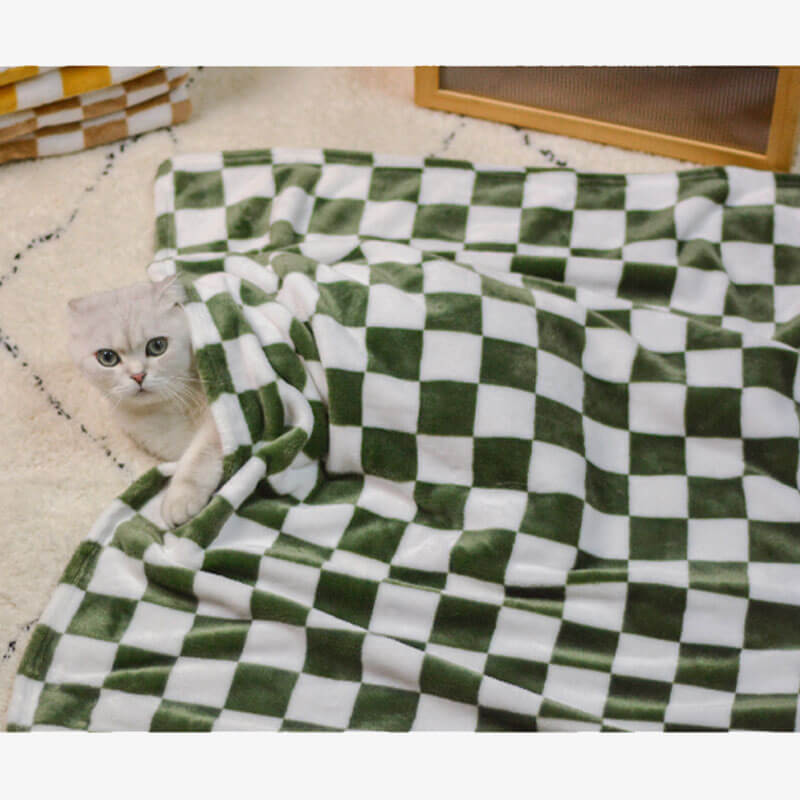 Cobertor Elegante de Flanela Xadrez para Pet Cobertor para Cães e Gatos