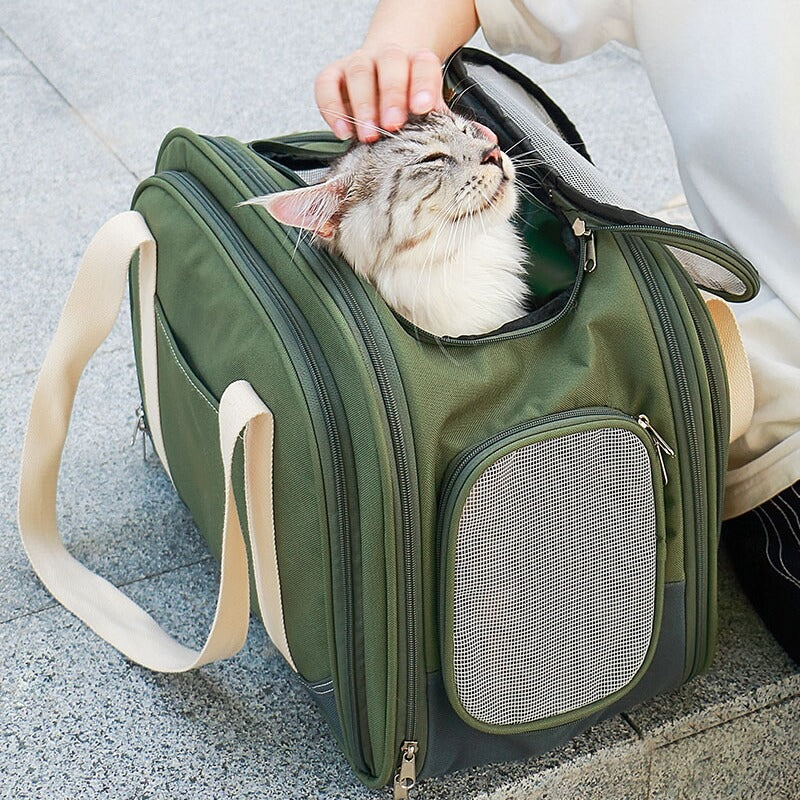 Bolsa porta-gatos expansível multifuncional para viagem