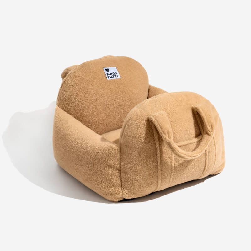 Protetor de viagem confortável e grosso de lã de cordeiro falsa para cachorro cama de assento de carro