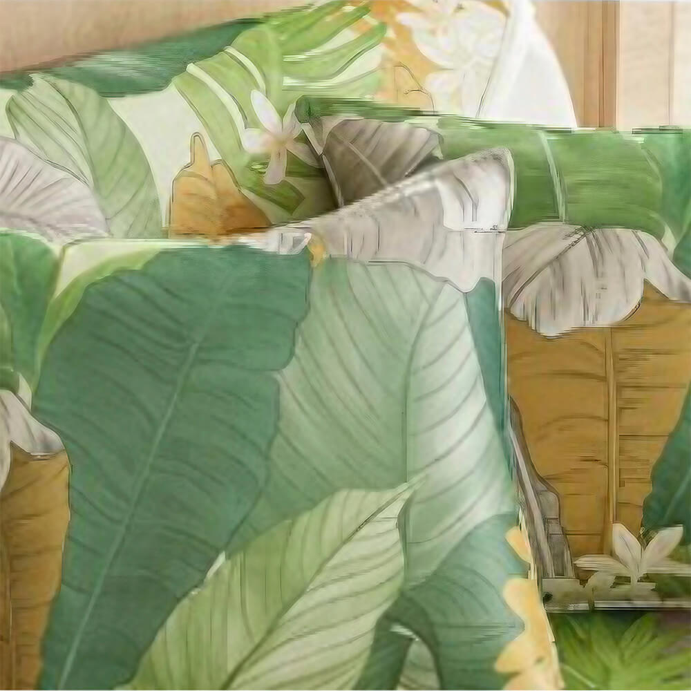 Capa de sofá seccional antiderrapante com resfriamento de folhas tropicais