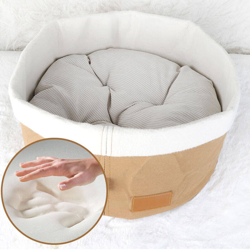 Cama de cesta de gato de papel Kraft lavável