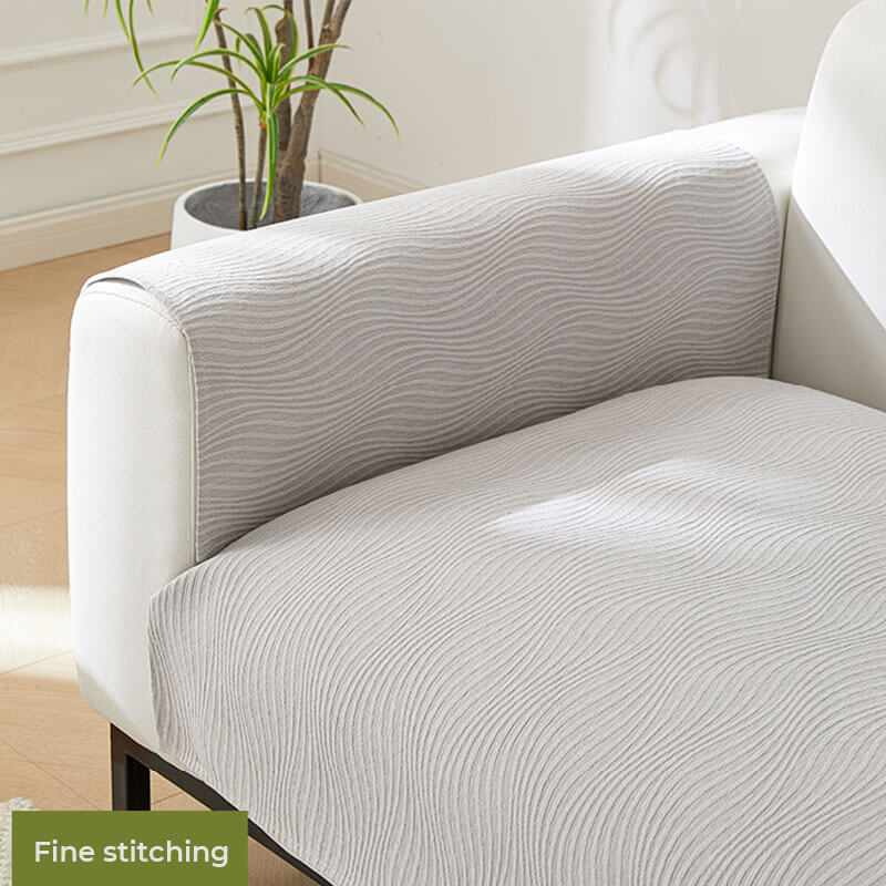 Capa de sofá anti-riscos de chenille macio com textura de grão de madeira