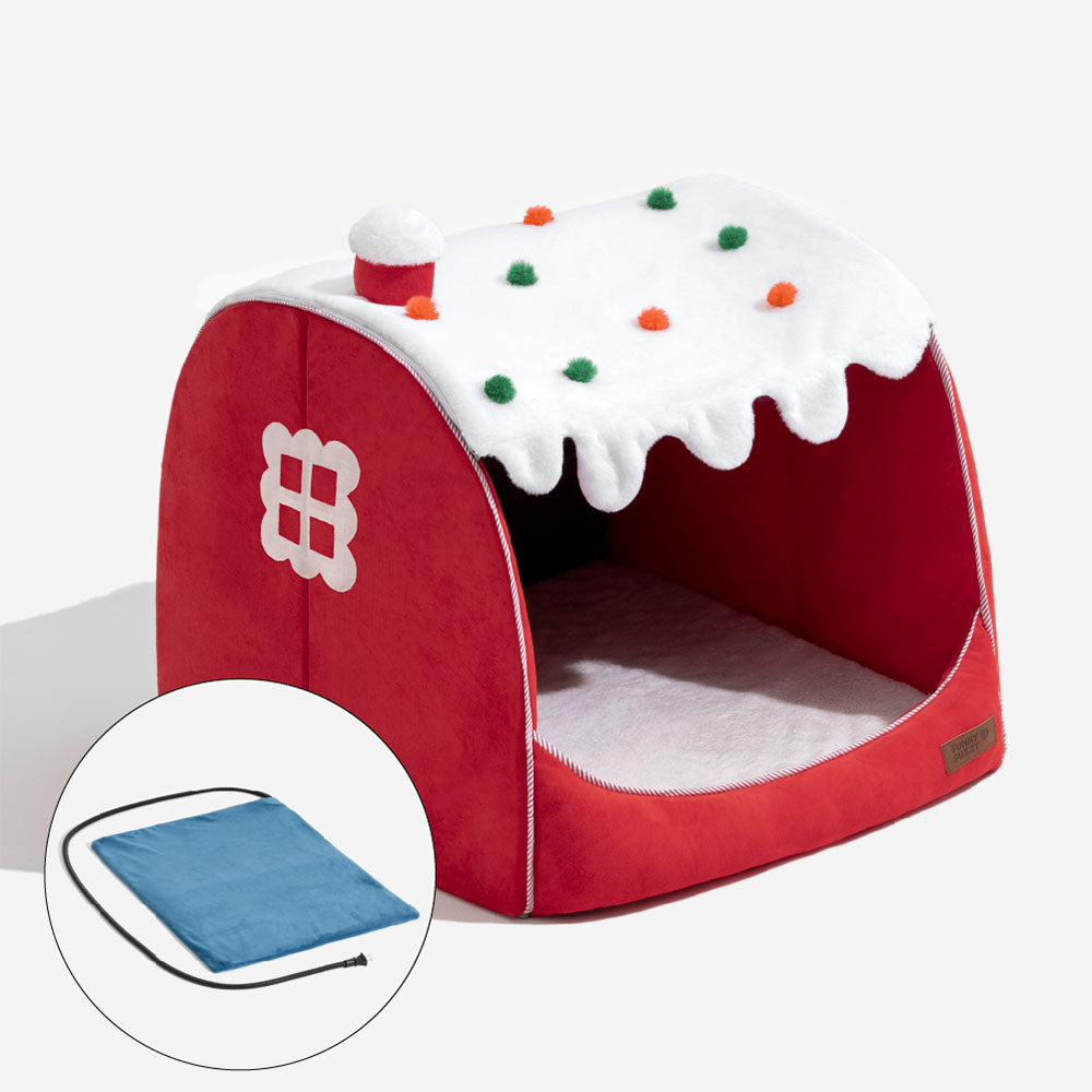 Cama ortopédica para cães Festive Snow House - Calor de Natal