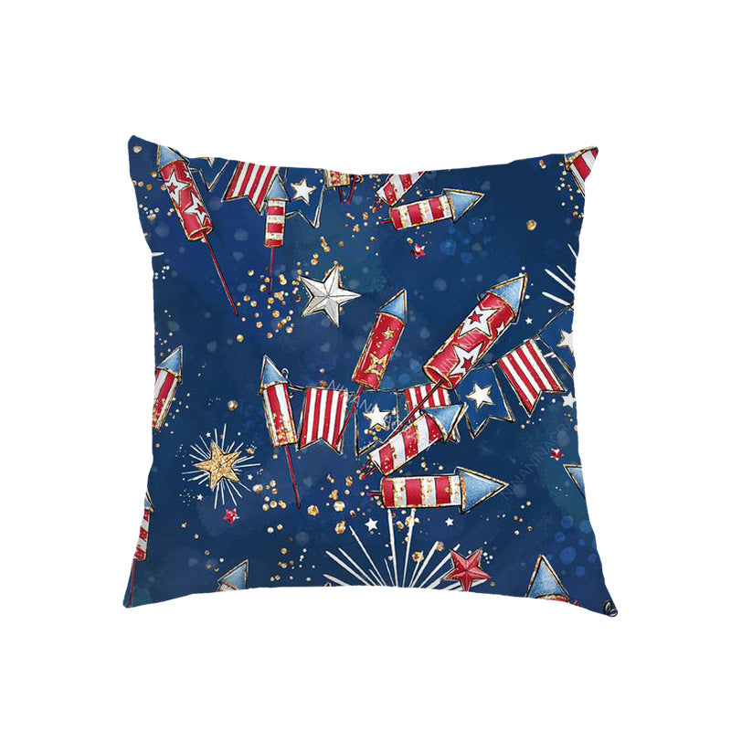 Almofada de sofá com estrelas e listras com decoração de bandeira americana