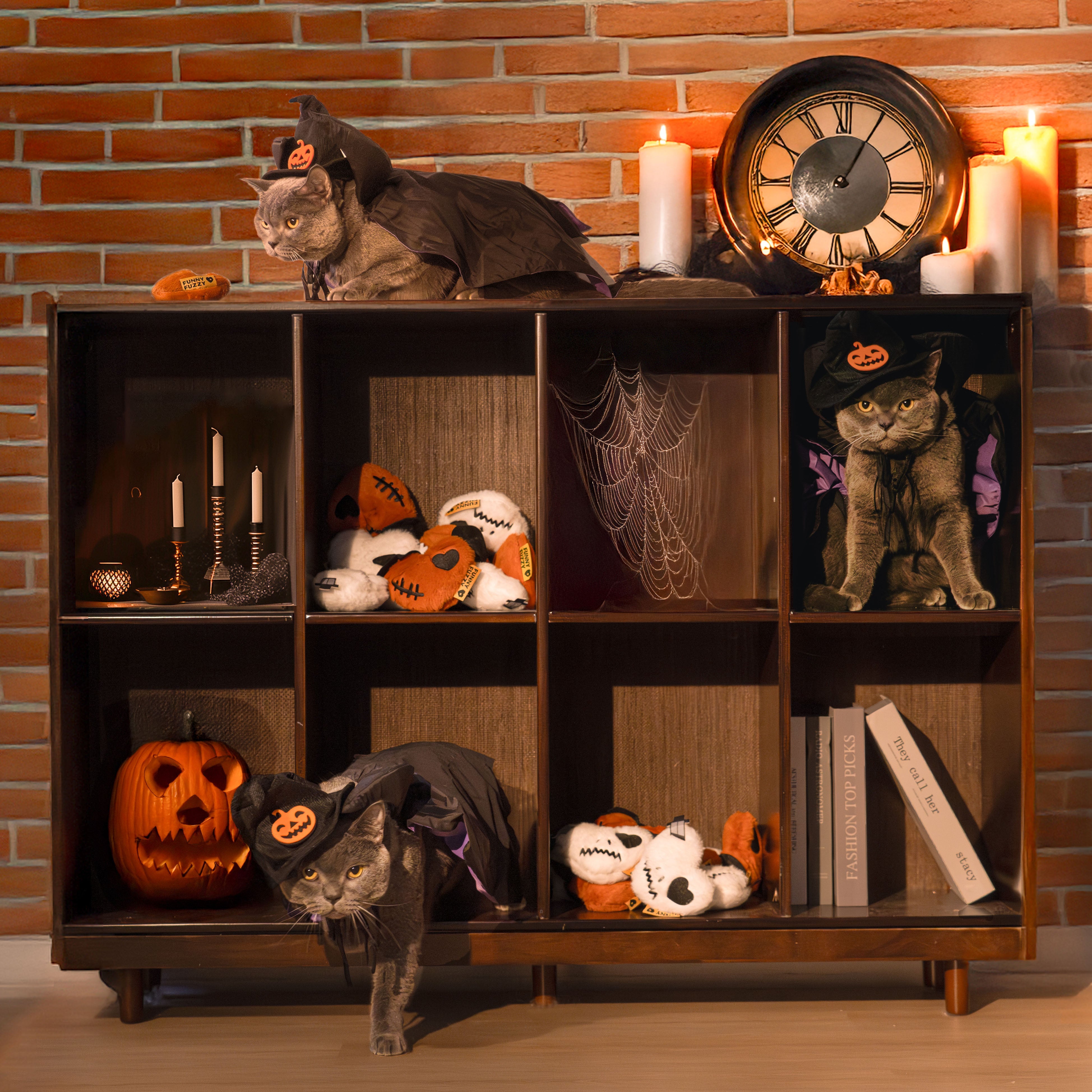 Brinquedo de pelúcia fofo para animais de estimação de Halloween que faz barulho - FUNNYFUZZY Bruxa e Pirata