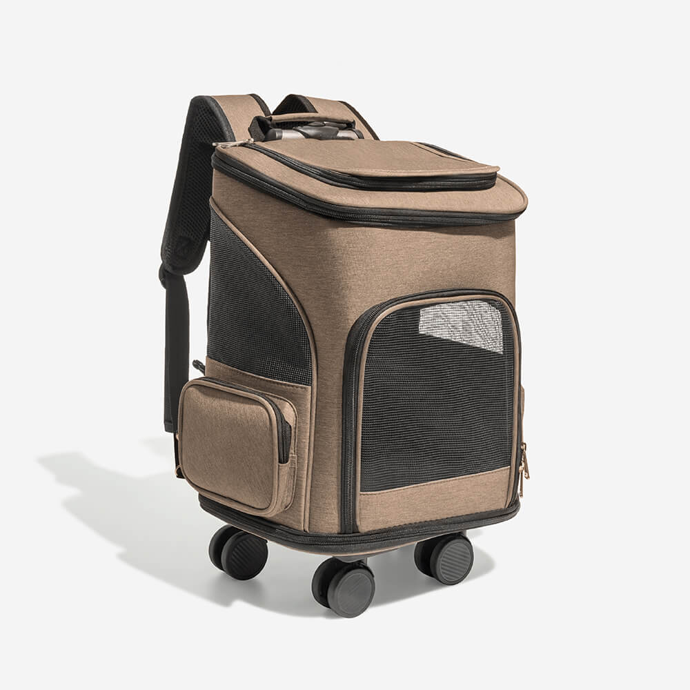 Carrinho dobrável portátil com rodas universais para viagem mochila grande para transporte de animais de estimação