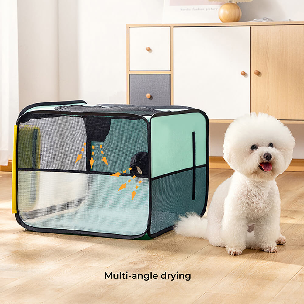 Caixa de secagem portátil dobrável Rubik para pêlos de animais de estimação